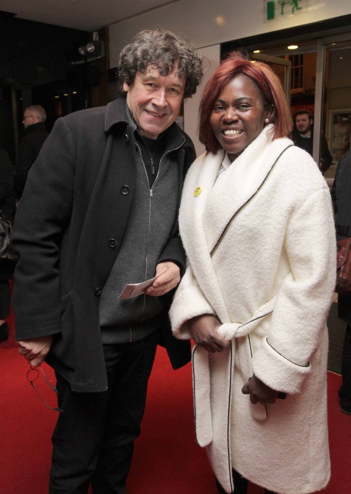 Stephen Rea and Ellie Kisyombe pictured at the opening of Ballyturk at the Abbey Theatre.