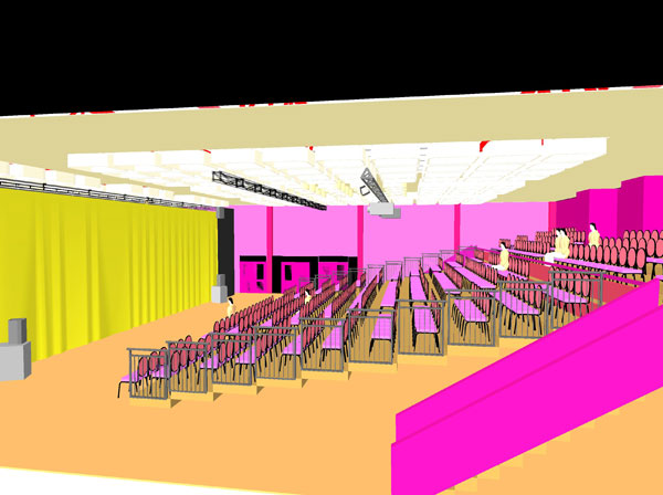 Side view of the transformed stage