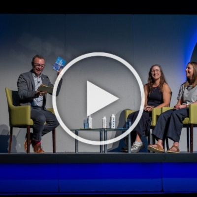 Sea swimmer banner image play button