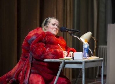 Clare Barrett in a lobster suit for Medicine