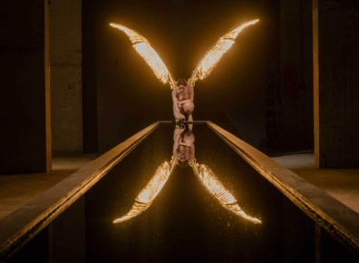 Sam Jinks Angel in front of water