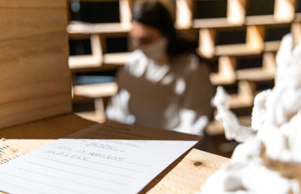 <p>Leaving messages at the House of Memory.</p>
