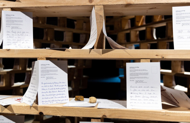 <p>Visitors are invited to leave a short written message in remembrance and as a symbol of hope for the future.</p>