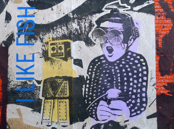 2 Berlin I like Fish A Screenprint by Francis Van Maele from Red Fox Press Co Mayo cropped