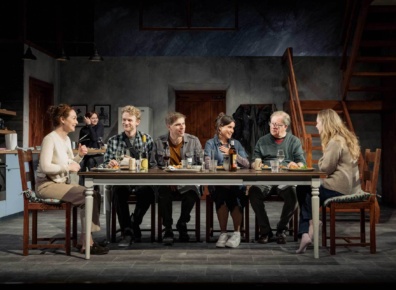 Reunion cast sits at a table