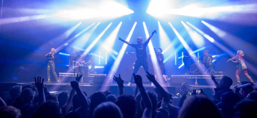 Block Rockin Beats on stage at the Heineken Big Top