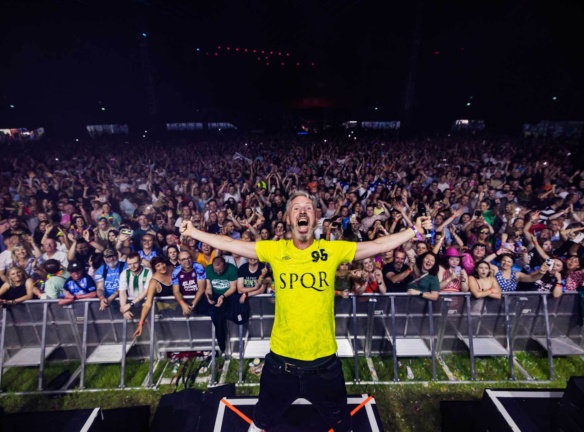 Block Rockin Beats on stage in front of a large crowd