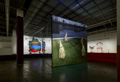 <p>John Gerrard, <em>Corn Work (Corrib),</em> 2020, annual simulation, color, no sound; cube, polished mirror aluminum, 500 × 500 × 550 cm, exhibition view. The work was commissioned by Galway International Arts Festival as part of Galway 2020, European Capital of Culture. Photo: Sang tae Kim</p>