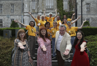 <p>The 2022 SELECTED students pictured with Head of Drama and Theatre Studies at NUI Galway, Dr Charlotte McIvor, Head of Production and Curation, O’Donoghue Centre for Drama, Theatre and Performance, Marianne Kennedy, Galway International Arts Festival CEO John Crumlish and SELECTED Coordinator Rena Bryson.</p>